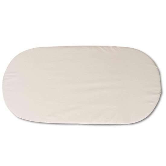 100% Cotton Bottom Sheet, Adjustable with Elastic Bands, Beige (Car/ Carrycot/ Cuckoo 80)