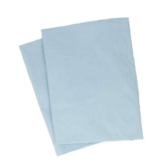 Set of 2 fitted sheets 100% Cotton. Adjustable with rubber. (Light Blue, Crib 60x120)