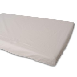 Set of 2 Fitted Crib Sheets 60 x 70 in Beige. 100% Cotton. Adjustable with rubber bands.